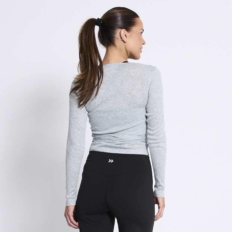 Wrap top "Pilates Top" Grey Melange
